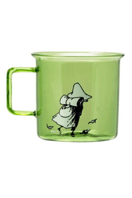 Moomin Glass Mug Snufkin 3.5 DL Green - Mu Shop