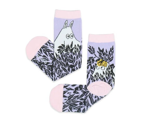 Moomin Hide and Seek Ladies Socks - Lilac - Mu Shop