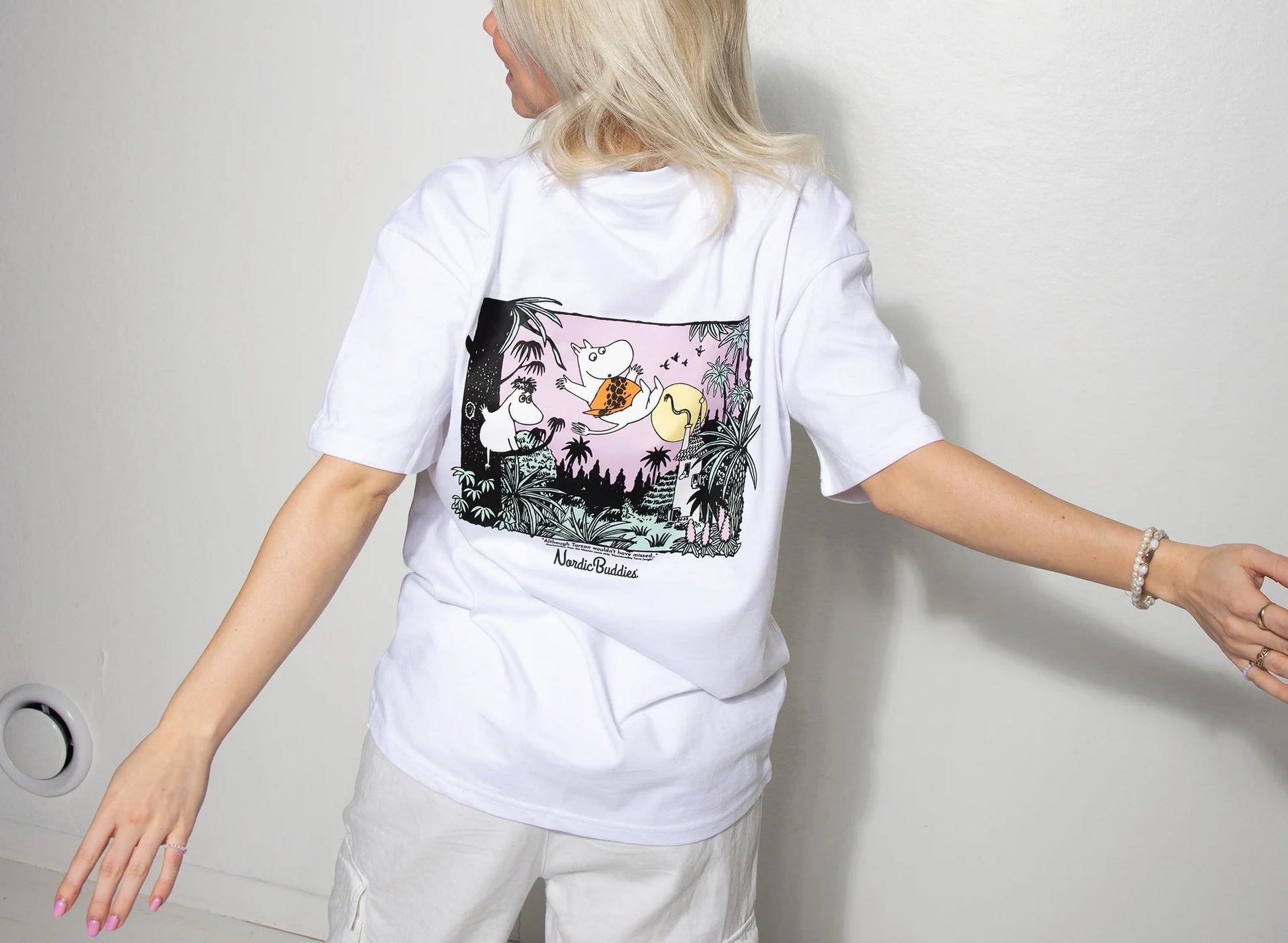 Moomin Jungle Adult T-Shirt - White - Mu Shop