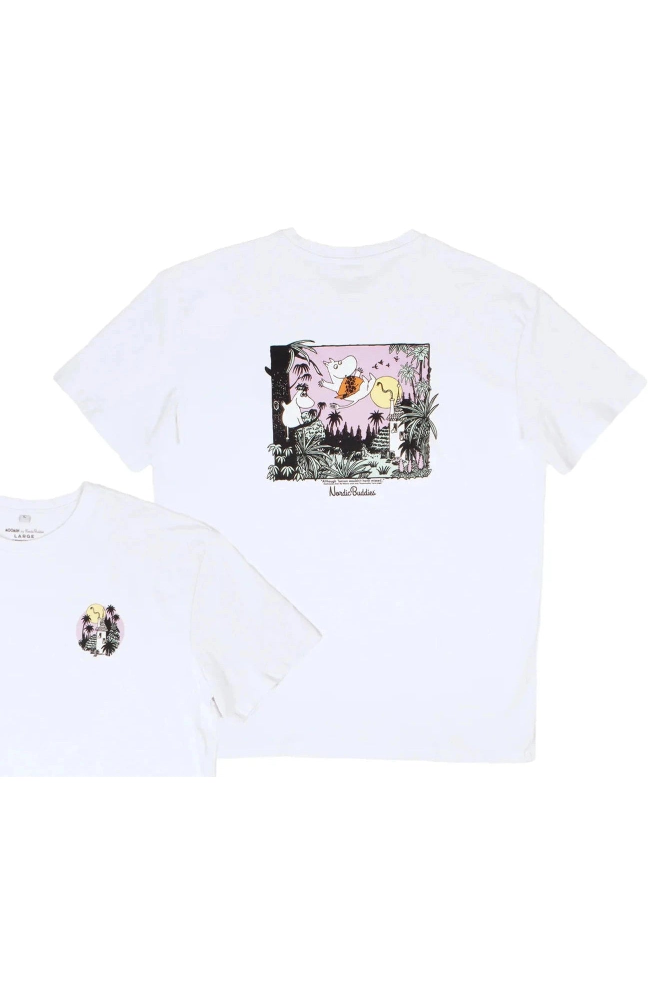 Moomin Jungle Adult T-Shirt - White - Mu Shop