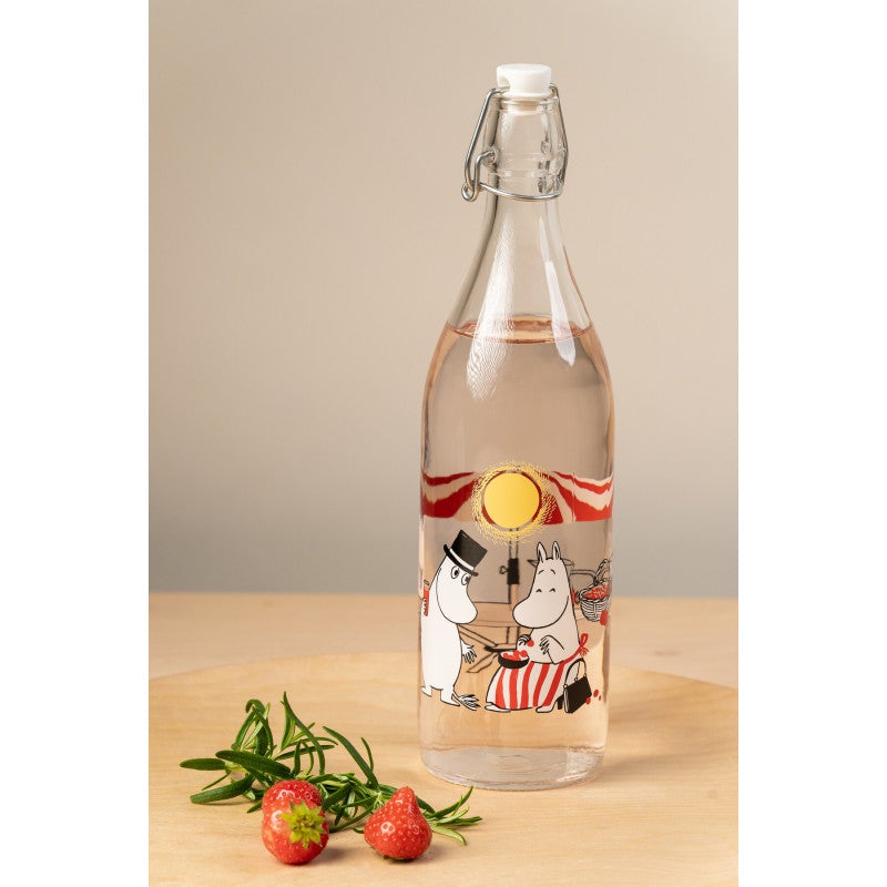 Moomin Summertime Glass Bottle 1L - Mu Shop