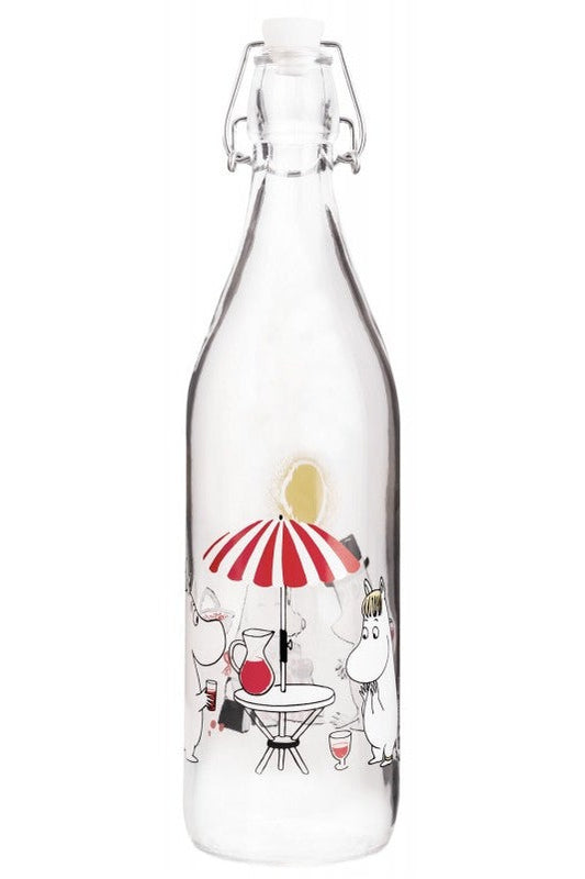 Moomin Summertime Glass Bottle 1L - Mu Shop