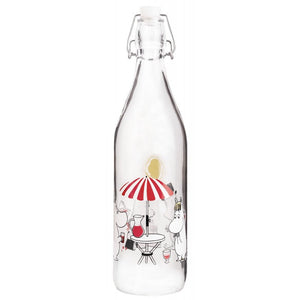 Moomin Summertime Glass Bottle 1L - Mu Shop