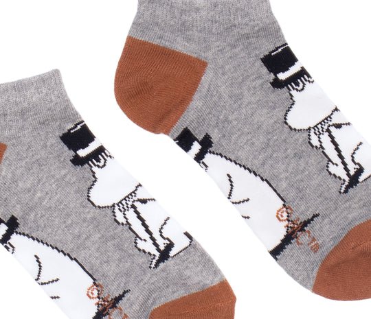 Moominpappa Wondering Men Ankle Socks - Grey - Mu Shop