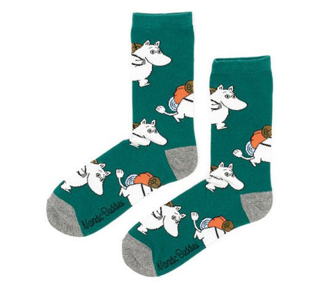 Moomintroll Adventuring Men Socks - Green - Mu Shop