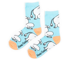 Moomintroll Happiness Ladies Socks - Light Blue - Mu Shop
