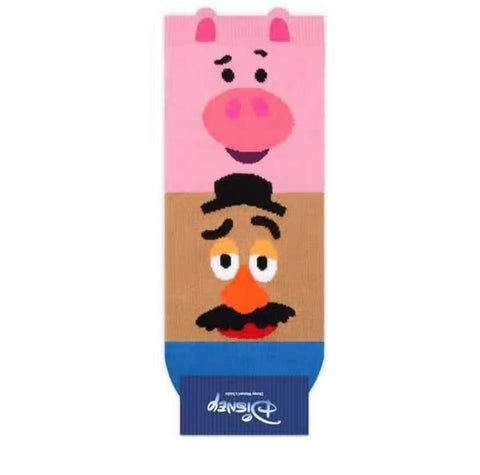 Mr. Potato Head and Ham Kids Ankle Socks - Pink (L)9~10 - Mu Shop