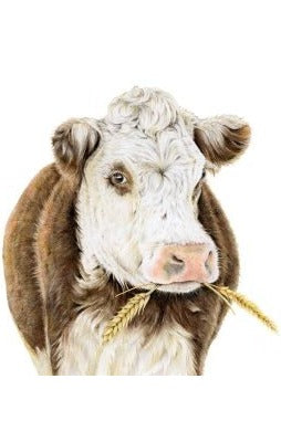 Mr Smoochy the Hereford Cow Print 30 cm x 30 cm - Mu Shop