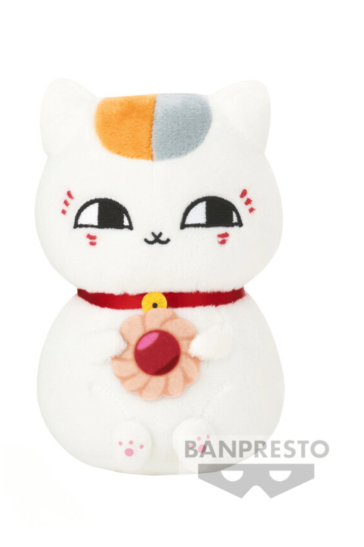 Natsume Yujin - Nyanko Sensei With Flower Keyholder Plush (white) - Mu Shop