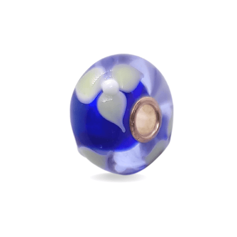 Navy Blue Flowers Unique Bead #1125 - Mu Shop