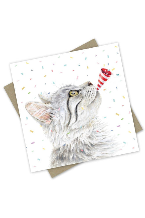 Neo The Silver Tabby Greeting Card
