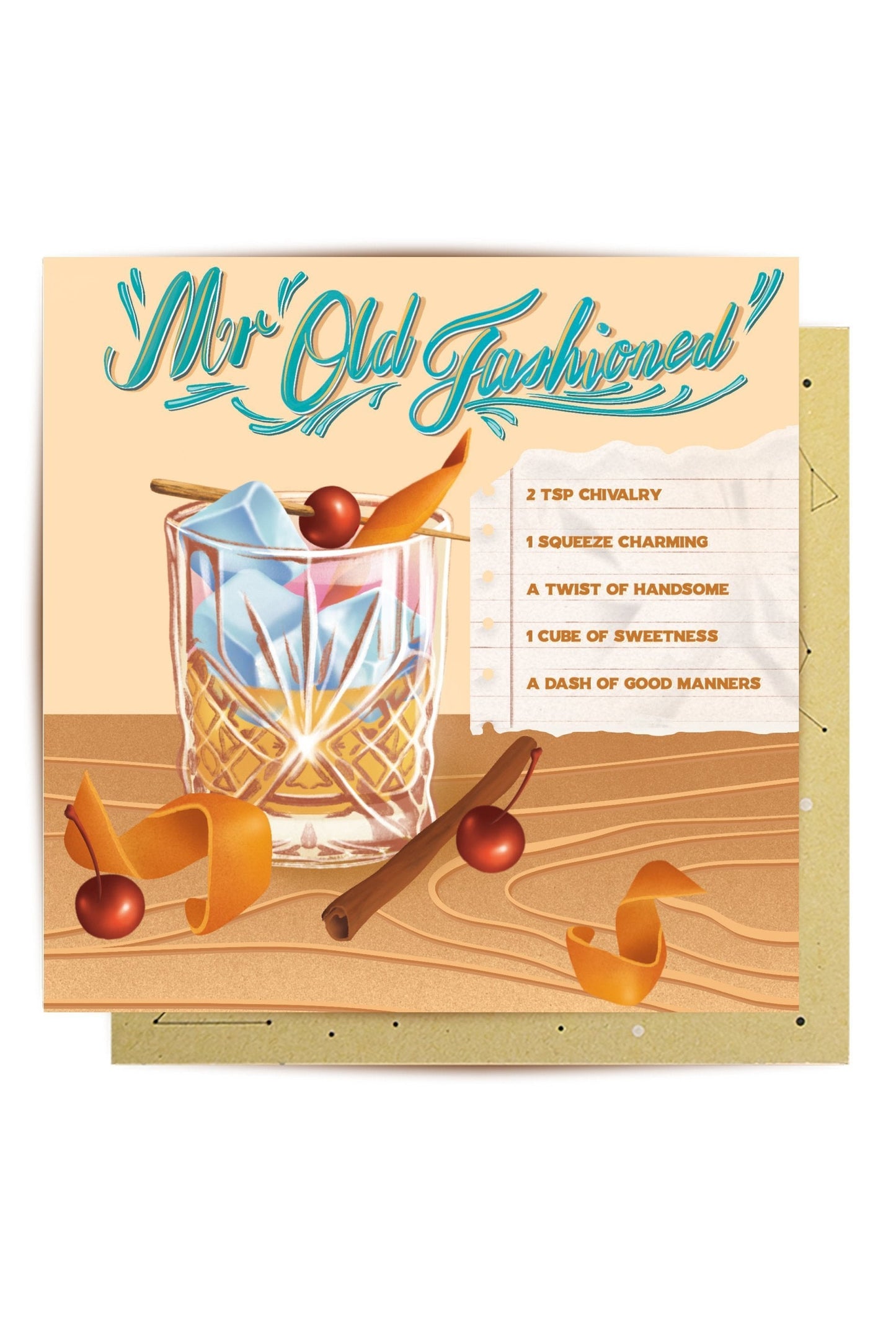 Old Fashioned Cocktail Greeting Card - Mu Shop