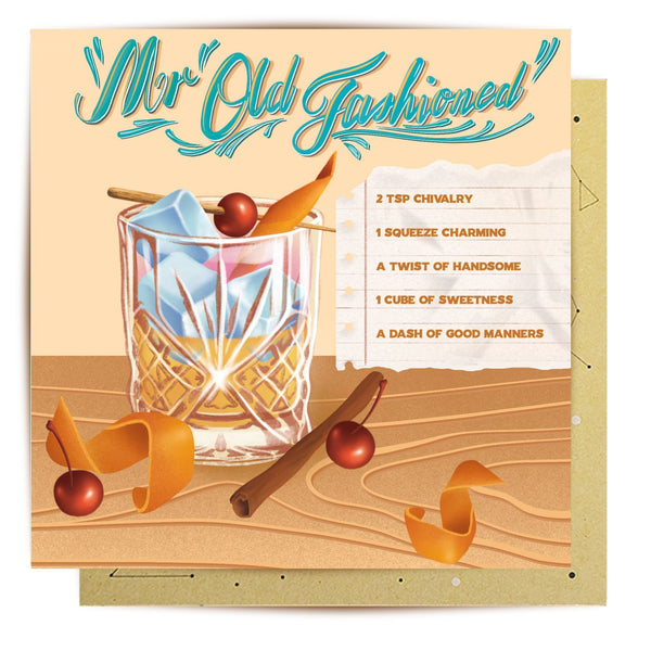 Old Fashioned Cocktail Greeting Card - Mu Shop