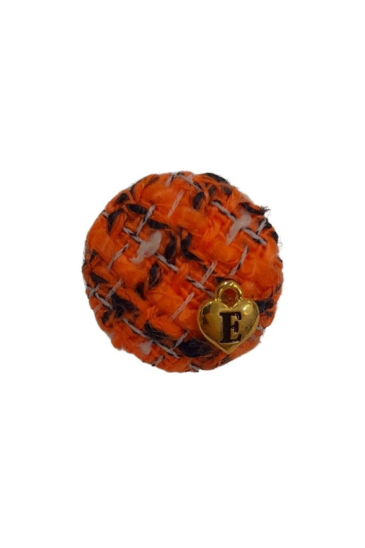 Orange Button Brooch - Mu Shop