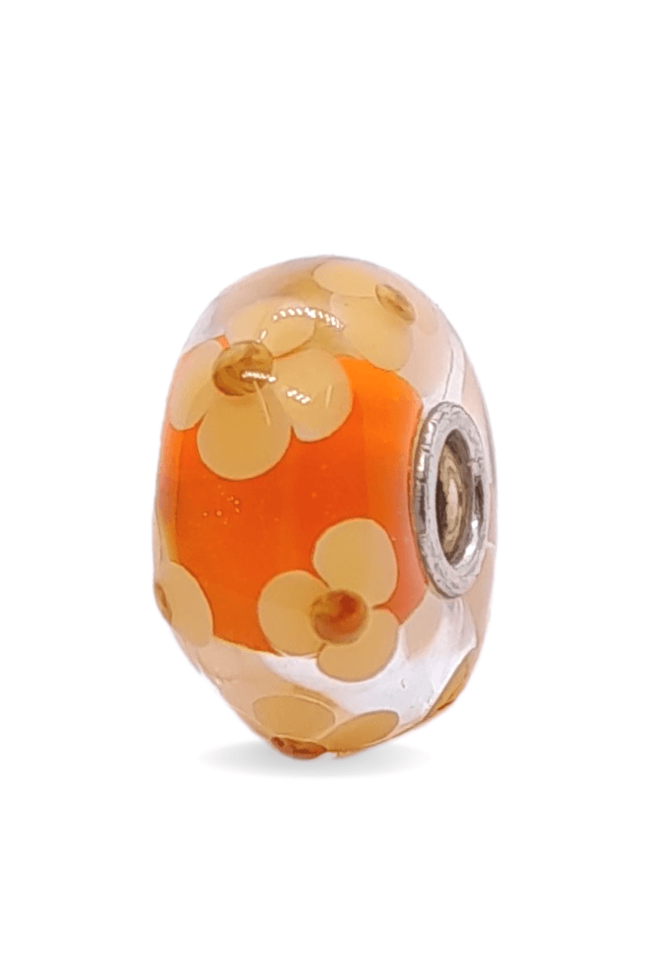 Orange Flower Pattern Unique Bead #1285 - Mu Shop