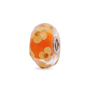 Orange Flower Pattern Unique Bead #1285 - Mu Shop
