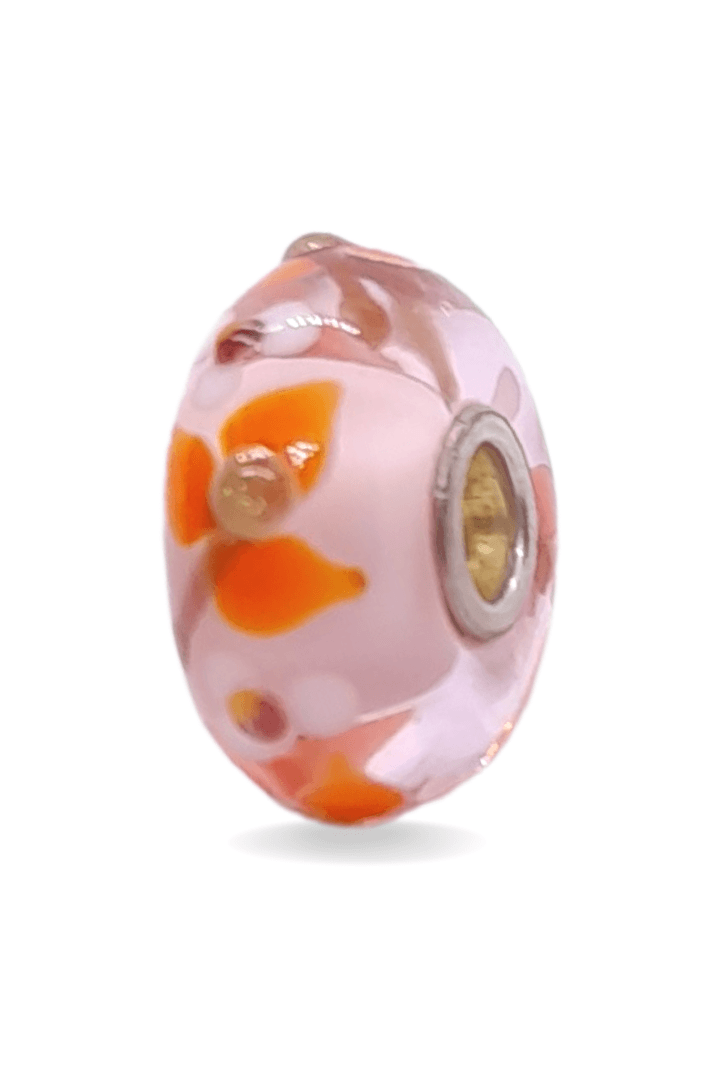 Orange Leaves Pattern Unique Bead #1338 - Mu Shop