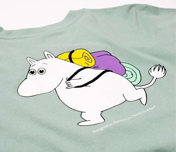 Organic Premium T-shirt Moomintroll - Green (XS) - Mu Shop
