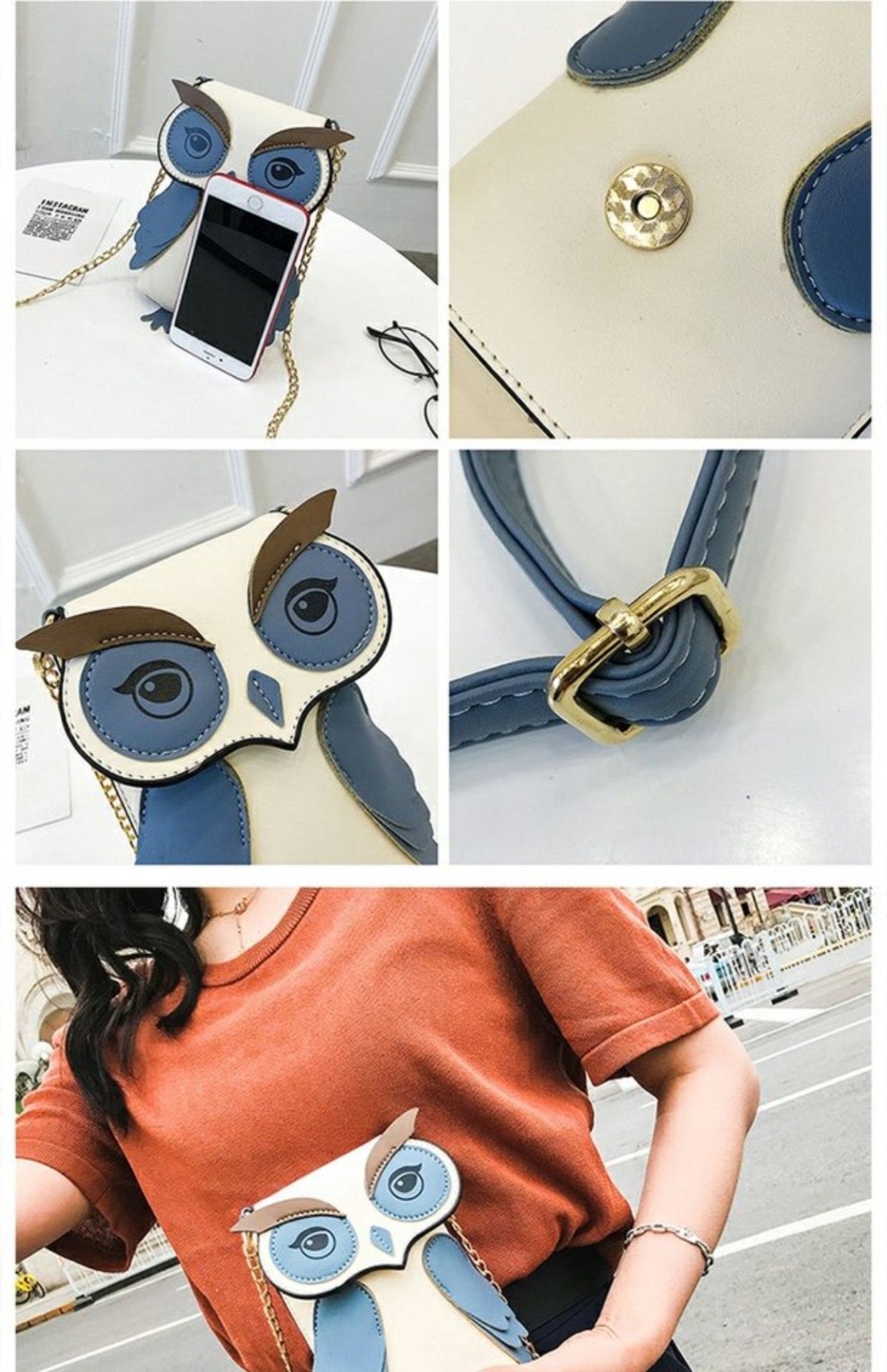 Owl Crossbody Bag - White - Mu Shop