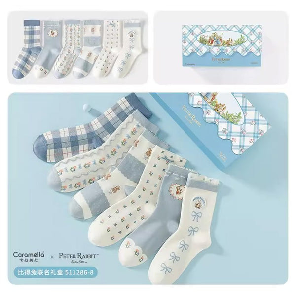 Peter Rabbit Mid-Tube Cotton Socks Set Blue - Mu Shop
