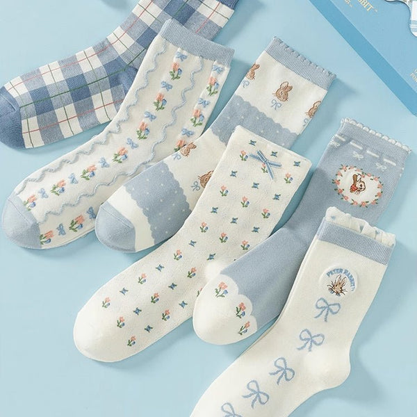 Peter Rabbit Mid-Tube Cotton Socks Set Blue - Mu Shop