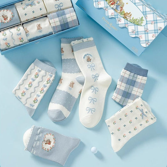 Peter Rabbit Mid-Tube Cotton Socks Set Blue - Mu Shop