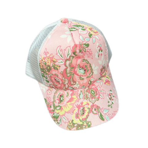 Pink Floral Trucker Hat - Mu Shop