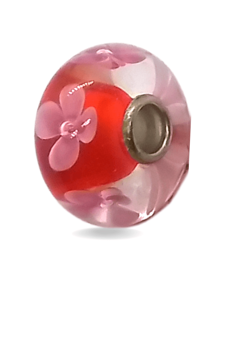 Pink Flowers Unique Bead #1154 - Mu Shop