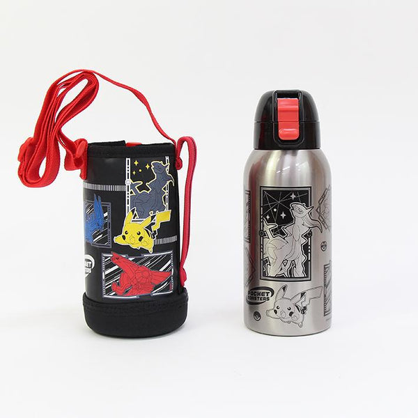 POCKET MONSTERS Stainless Bottle 0.6L - Black and silver - Mu Shop