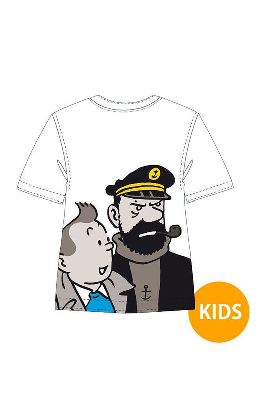 Portrait Tintin and Haddock Kids T-shirt - Mu Shop