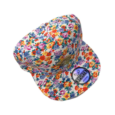 Purple Floral Snapback Cap - Mu Shop