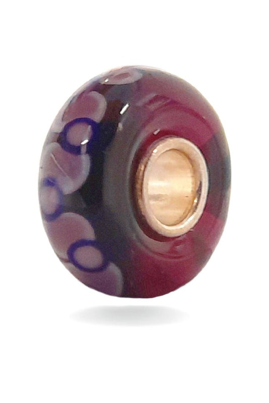 Purple Glass Bead with Lilac Dots Universal Unique Bead #1529 - Mu Shop