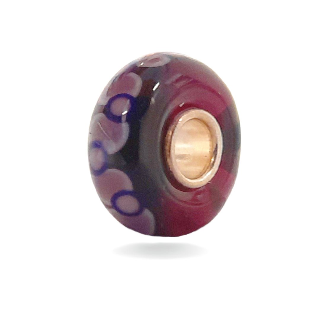 Purple Glass Bead with Lilac Dots Universal Unique Bead #1529 - Mu Shop