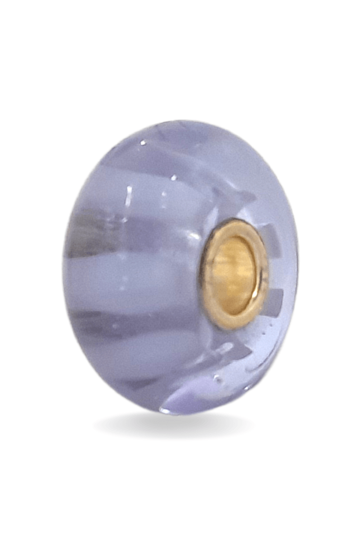 Purple Glass Bead with Stripes Universal Unique Bead #1492 - Mu Shop