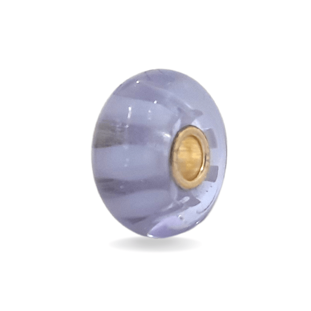 Purple Glass Bead with Stripes Universal Unique Bead #1492 - Mu Shop