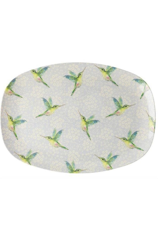 Rectangular Melamine Plate - Hummingbird Print - Mu Shop