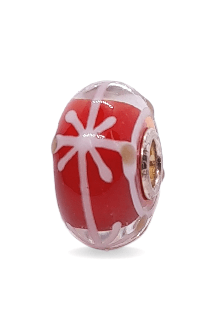 Red Asterisk Pattern Unique Bead #1282 - Mu Shop