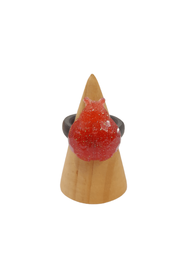 Red Bug Glitter Resin Ring - Mu Shop