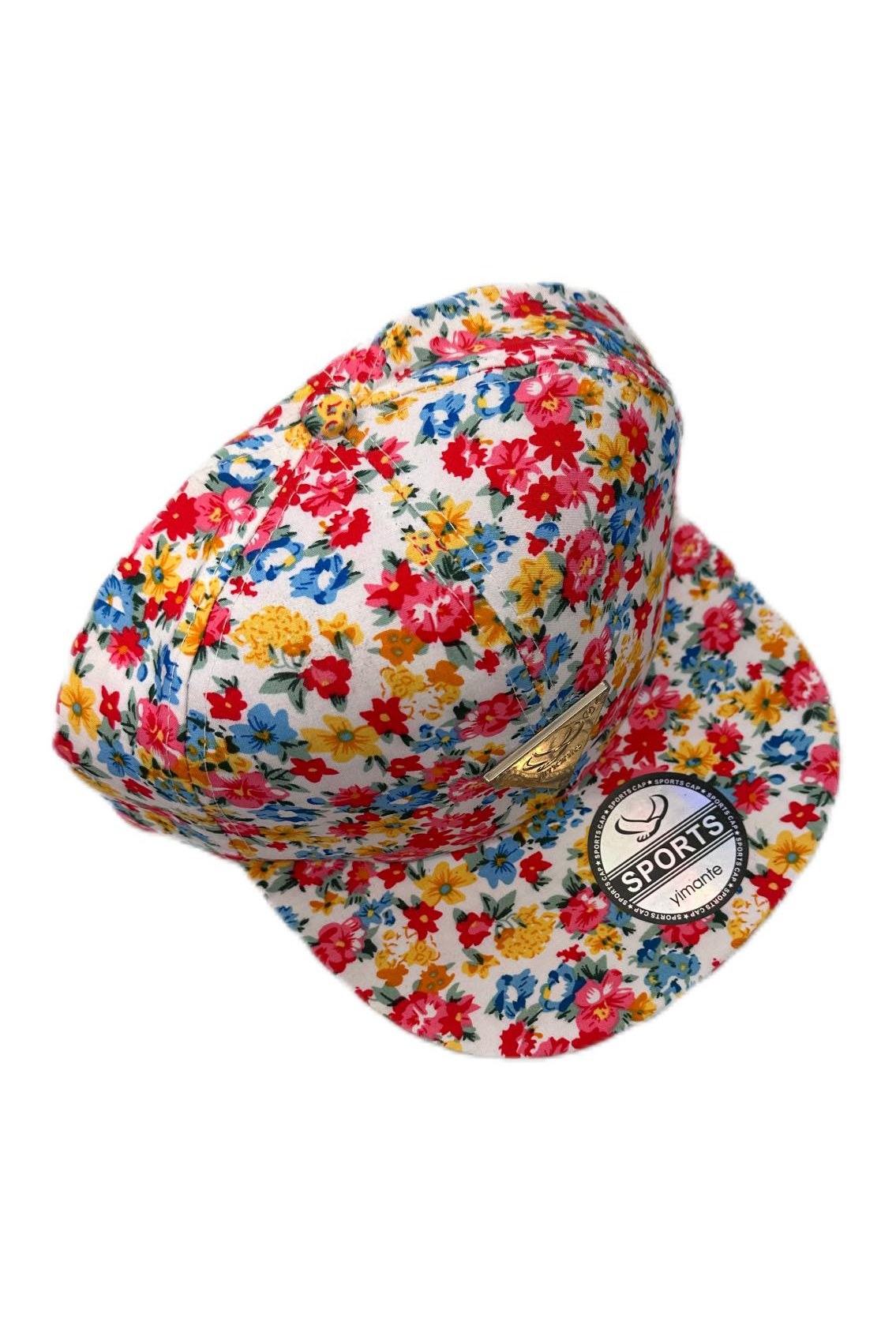 Red Floral Snapback Cap - Mu Shop