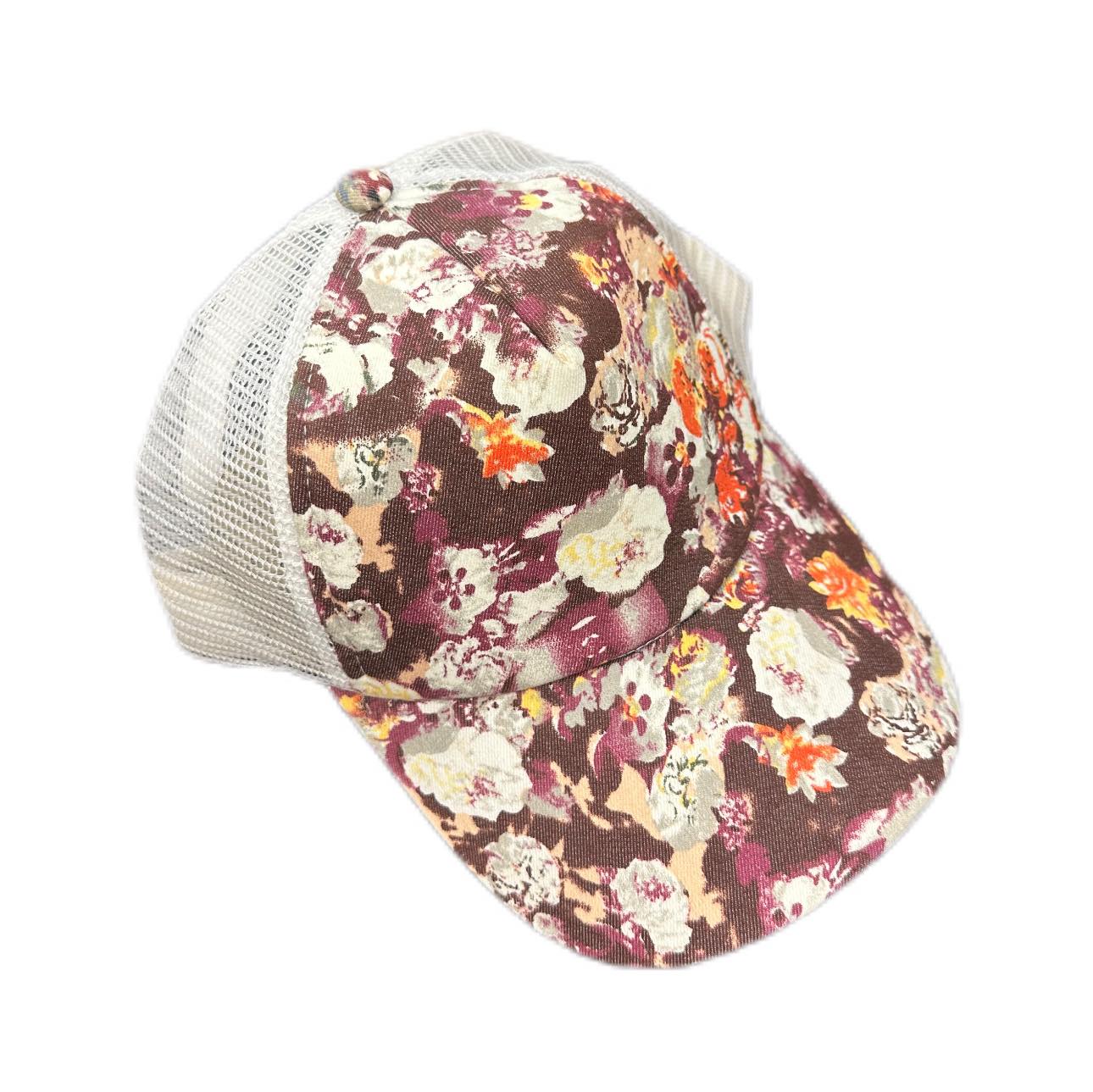 Red Floral Trucker Hat - Mu Shop