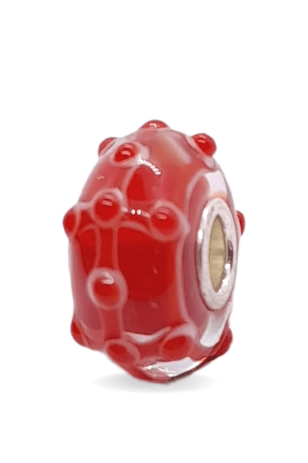 Red Lines Pattern Unique Bead #1326 - Mu Shop