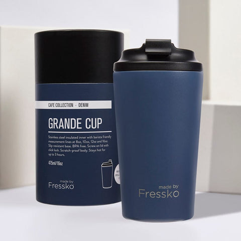 Reusable 16oz Grande Coffee Cup -Denim - Mu Shop