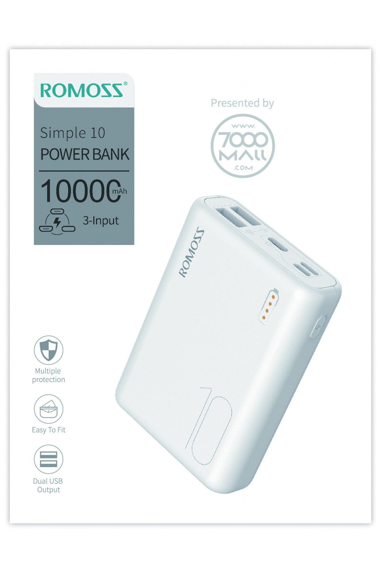 Romoss Power Bank Simple 10000 mAh - Mu Shop