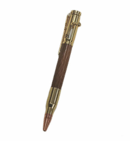 Rose Mahogany Wood Bullet Pen with Rifle Bolt Action (L) - Mu Shop