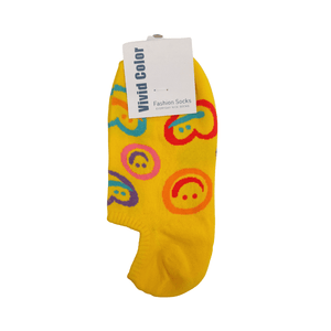 Smile Adult Ankle Socks - Yellow - Mu Shop