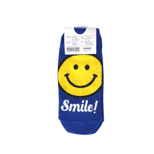 Smiling face Adult Ankle Socks - Blue - Mu Shop