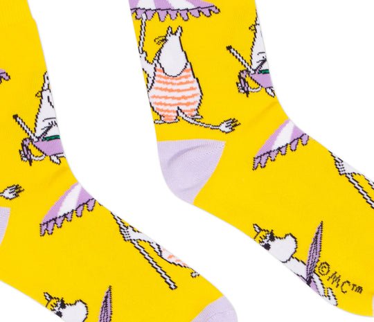 Snorkmaiden At The Beach Ladies Socks - Yellow - Mu Shop