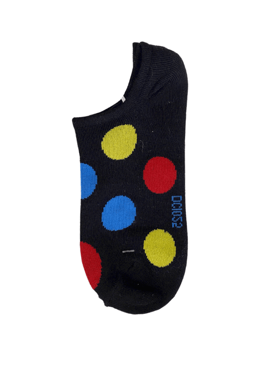 Spotted Adult Ankle Socks - Black - Mu Shop