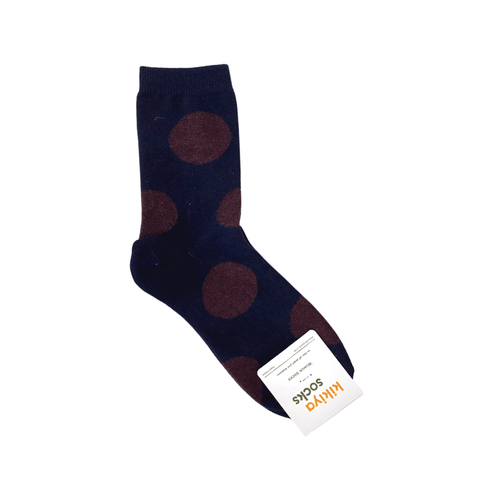 Spotted Adult Crew Socks - Dark Blue and Red - Mu Shop