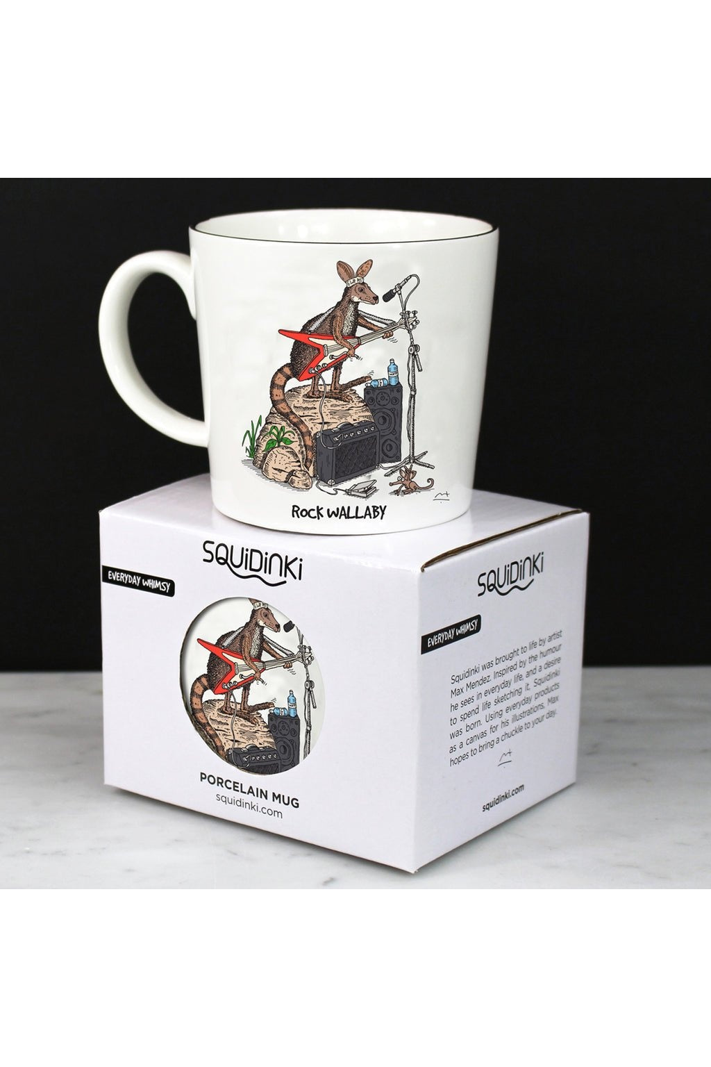Squidinki Porcelain Mug: Rock Wallaby & Diving Platypus - Mu Shop